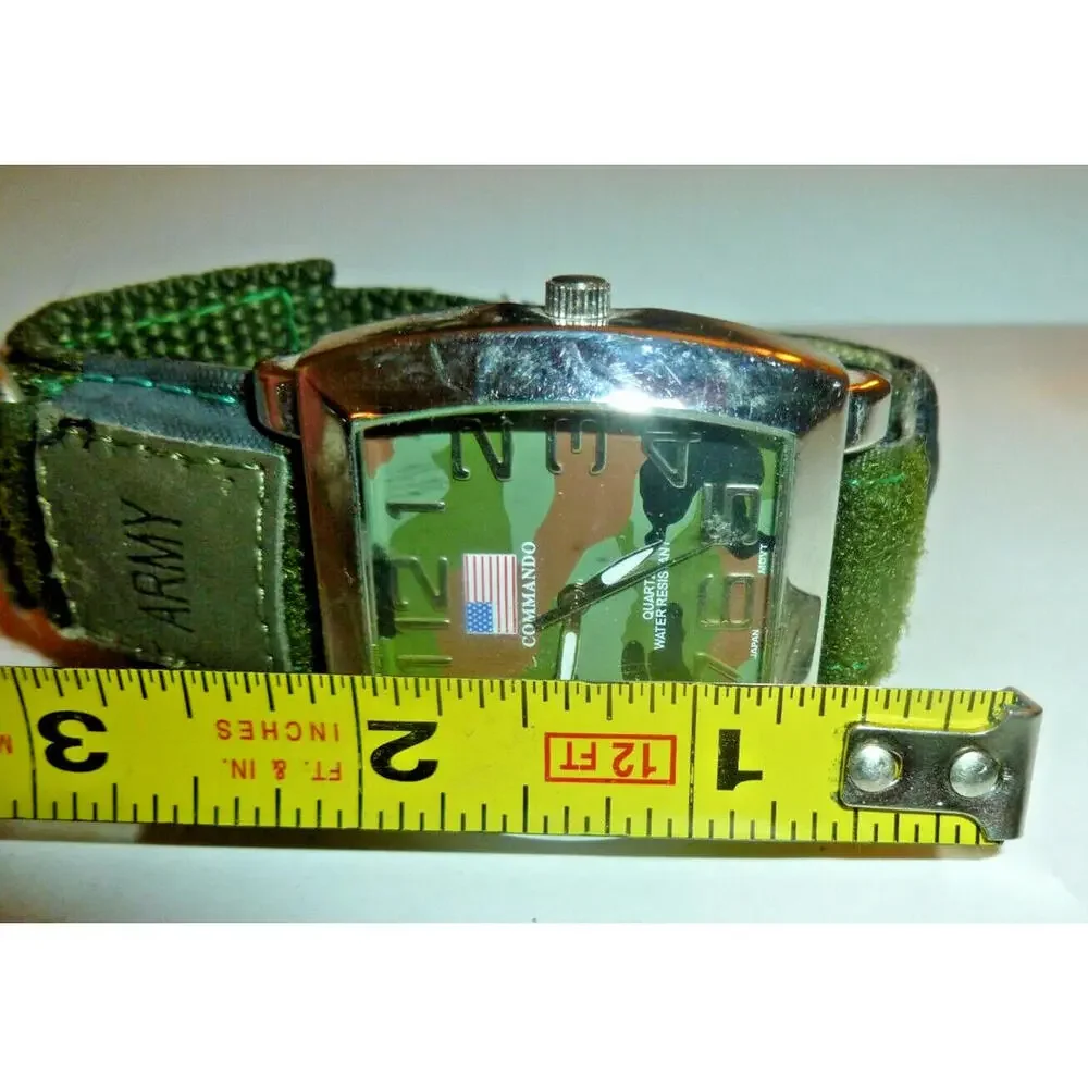 Army Watch Camo Band Commando‎ Quartz Water Resistant Compass Men Good